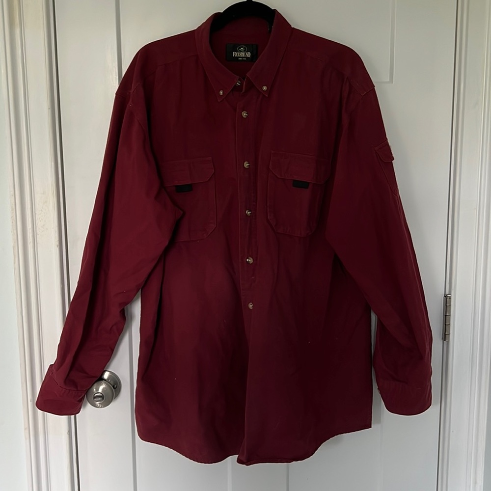 Redhead Men’s Button Down size XL in maroon red